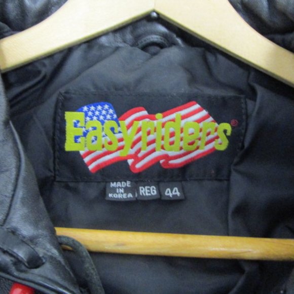 Easy Rider Black Leather  Biker Jacket With Fringe - Picture 5 of 5